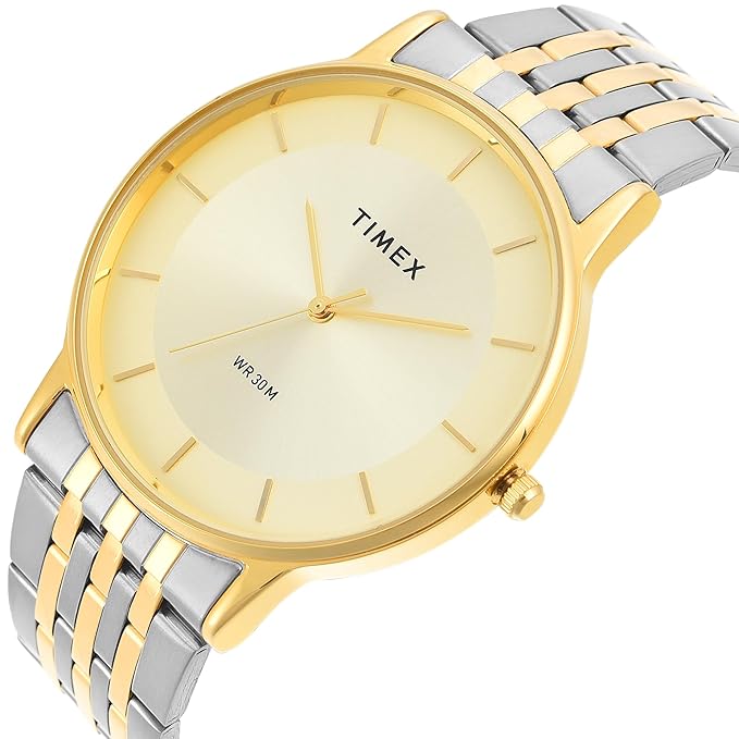TIMEX Champagne Round Dial Analog Mens Watch - TWTG12002 - KRISHNA WATCH COMPANY