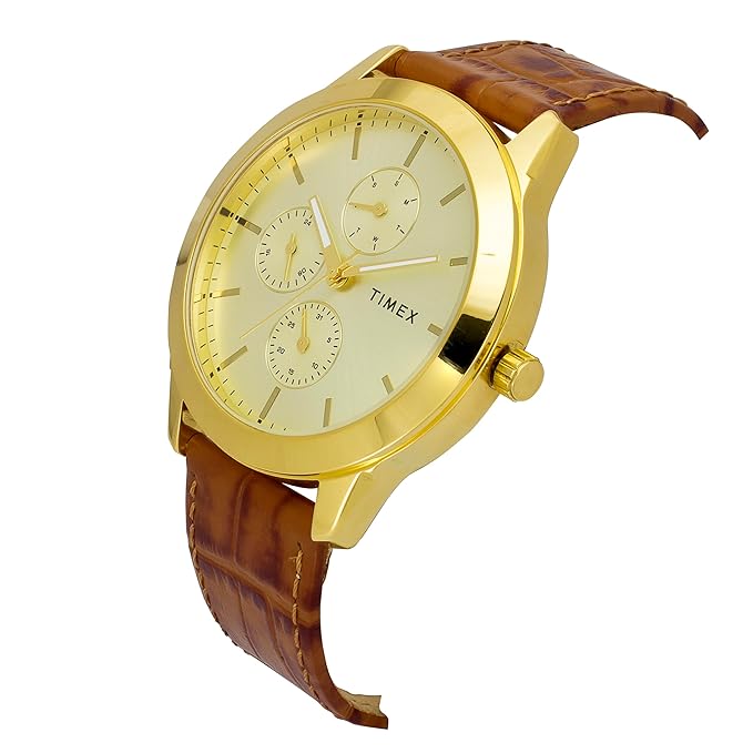 Timex Champ Dial Brown Croco leather Strap Men's Watch - TWEG18521 - KRISHNA WATCH COMPANY