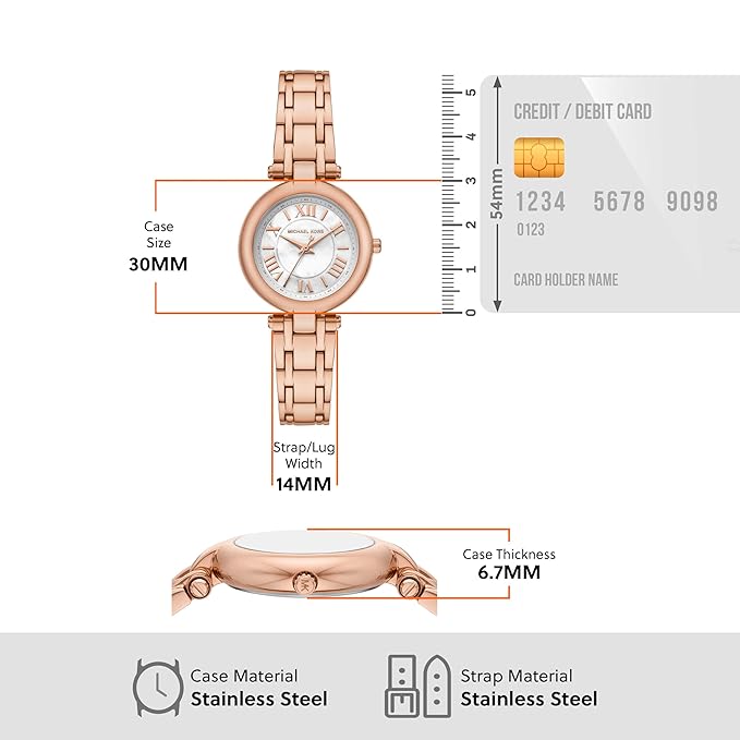 Michael Kors Laney Pink Quartz Stainless Steel Watch - MK4893 - KRISHNA WATCH COMPANY