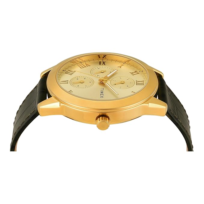 Timex Full Roman Champ Dial Green Croco leather Strap Men's Watch - TWEG18526 - KRISHNA WATCH COMPANY