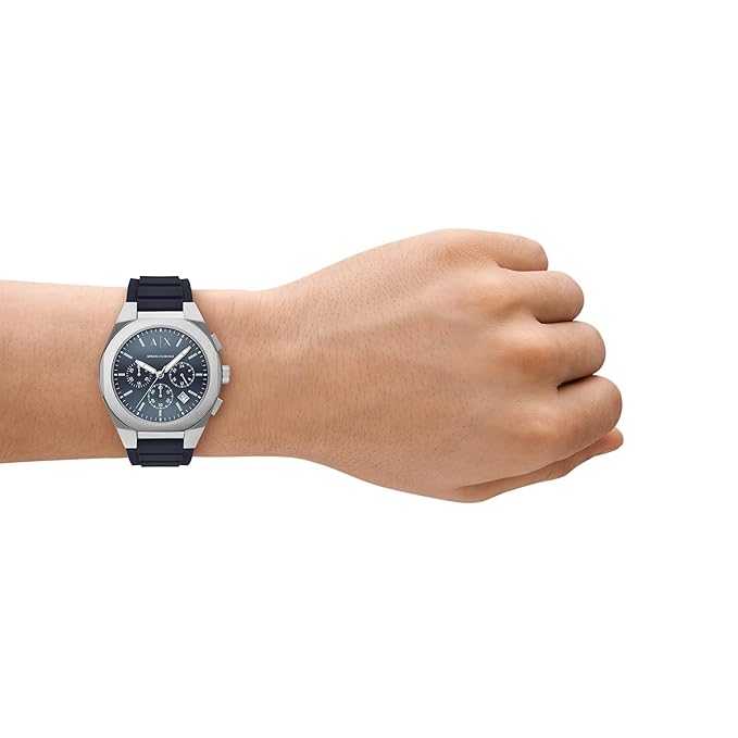 Armani Exchange Blue Quartz Silicone Watch AX4185 - KRISHNA WATCH COMPANY