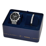 Fossil Neutra Chronograph Stainless Steel Mesh Watch and Bracelet Box Set FS6020SET - KRISHNA WATCH COMPANY