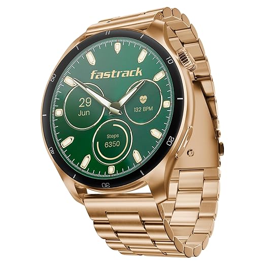 Fastrack Dezire FX1 PRO Fashion Smartwatch with 1.43" AMOLED Display with 466 * 466 Pixel Resolution|SingleSync BT Calling|AI Voice Assistant|100+ Sports Modes 38142WM01 - KRISHNA WATCH COMPANY