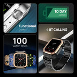 Noise Newly Launched ColorFit Chrome 1.85" AMOLED, Metal Build Casing, 10 Days Battery, 390 * 450 high res Display, 600 NITS, 100+ Sports Modes Smart Watch for Men (Elite Black)