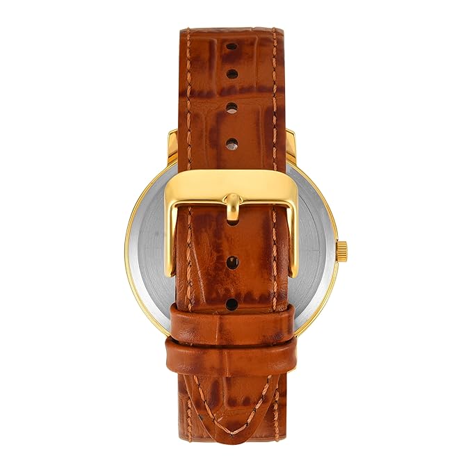 Timex Arabic Silver Dial Tan Croco leather Strap Men's Watch - TW0TG8026 - KRISHNA WATCH COMPANY