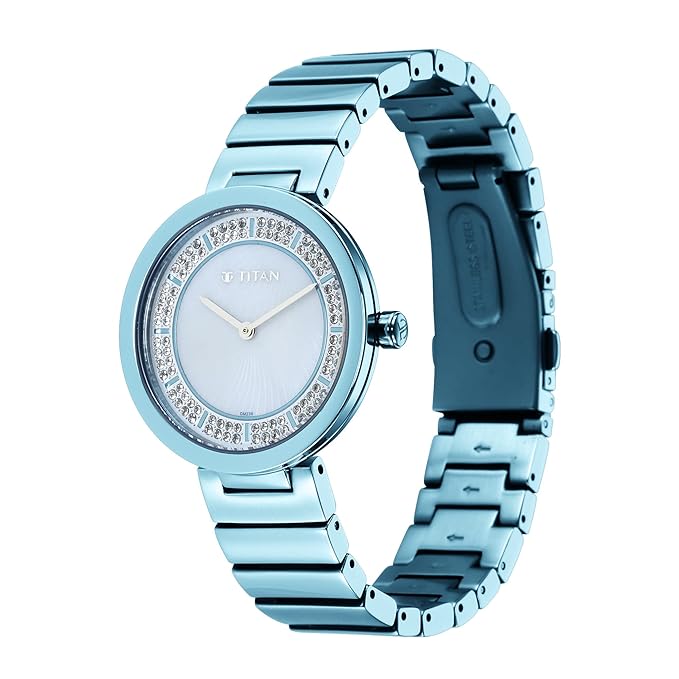 Titan Purple Unending Beauty Blue Dial Analog Watch - 95162QM01 - KRISHNA WATCH COMPANY