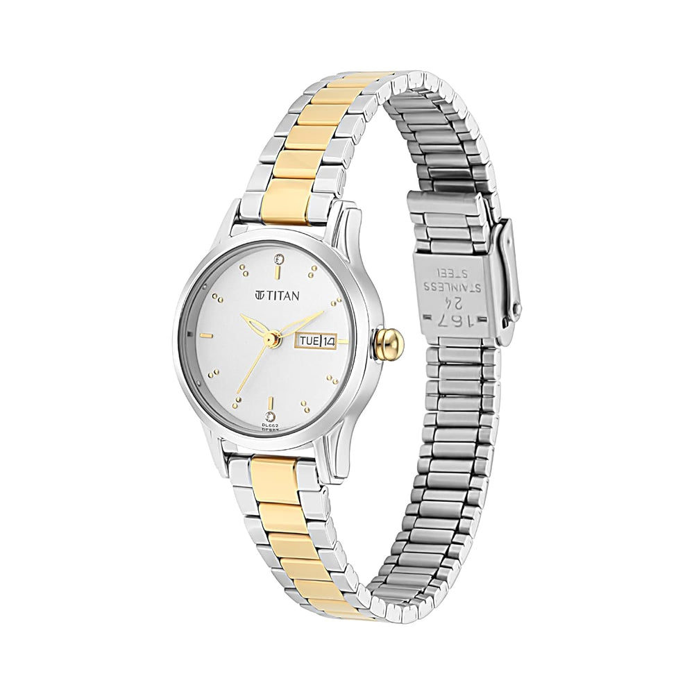 Titan Lagan Silver Dial Metal Strap Watch - 2656BM01 - KRISHNA WATCH COMPANY