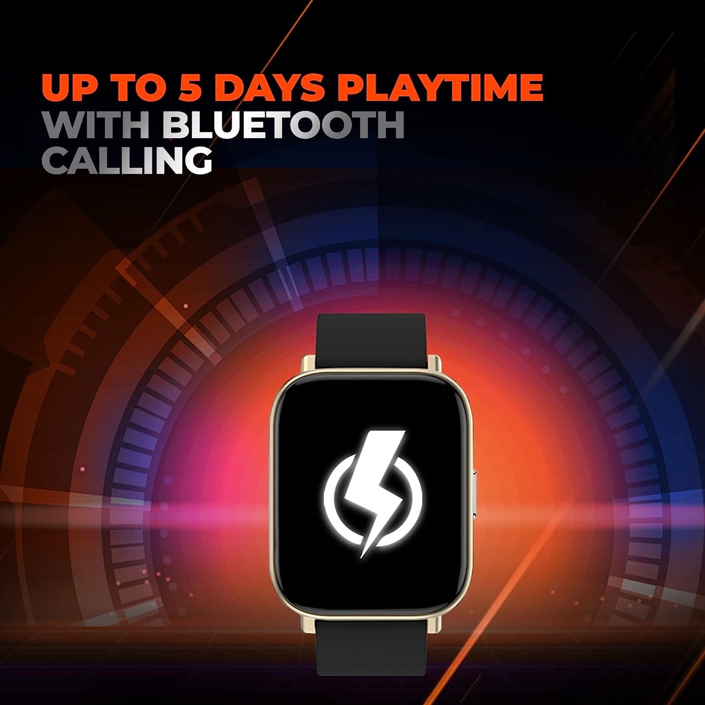 PLAY FIT SMART WATCH SW82 BLACK GOLDEN