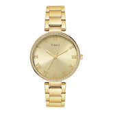 Timex Gold Dial with Roman Numbers Women's Watch - TWEL18715