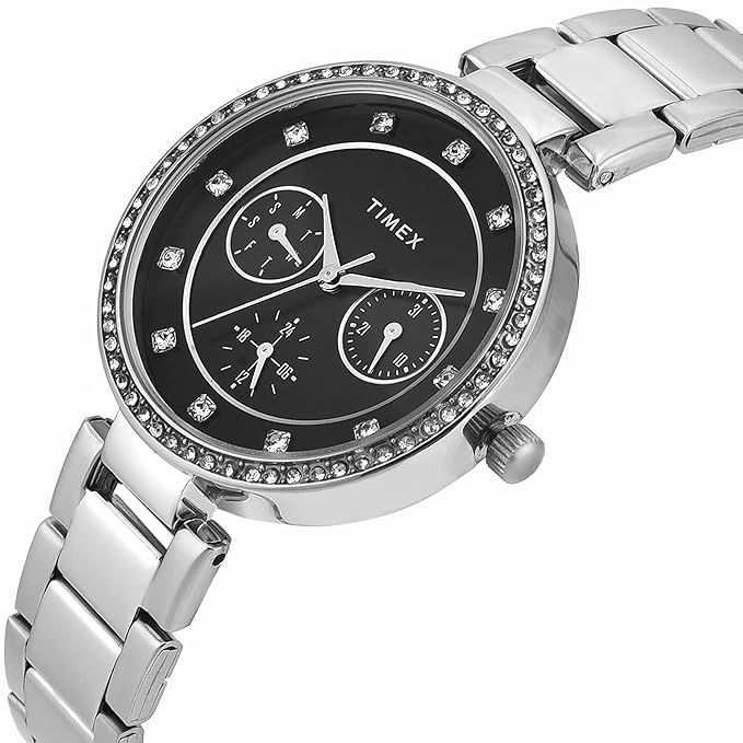 Timex Black Dial Women's Watch - TWEL18728 - KRISHNA WATCH COMPANY
