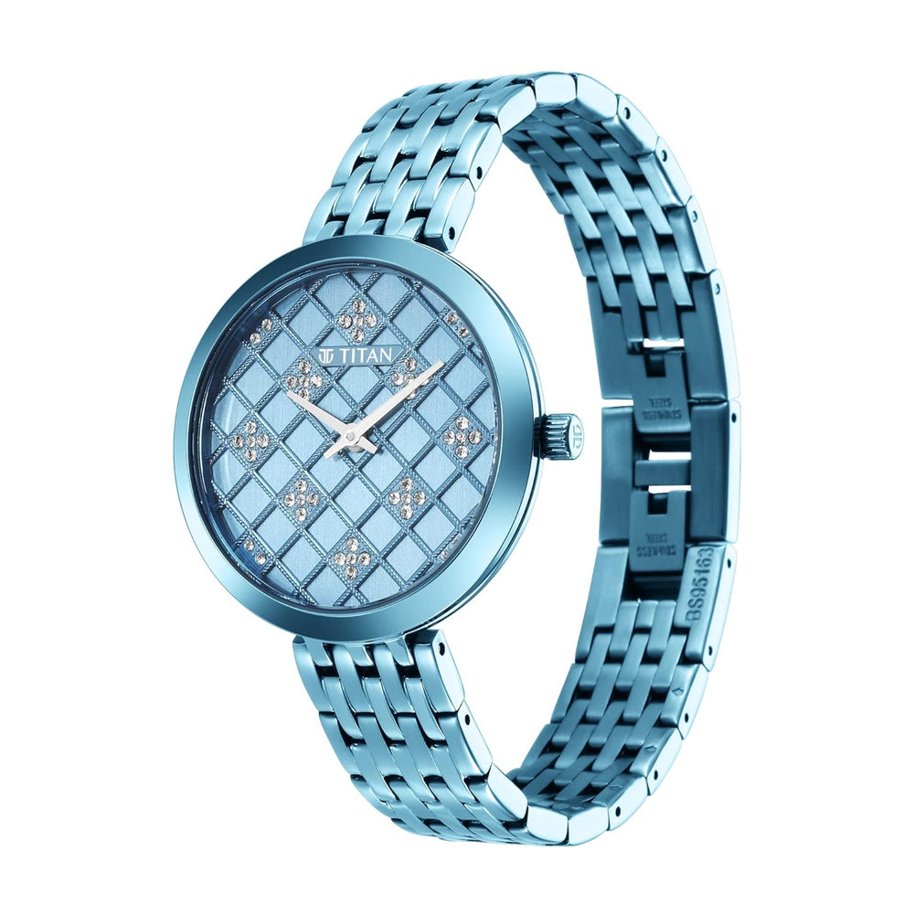 Titan Purple Unending Beauty Blue Dial Analog Watch 95163QM01 (DM238) - KRISHNA WATCH COMPANY