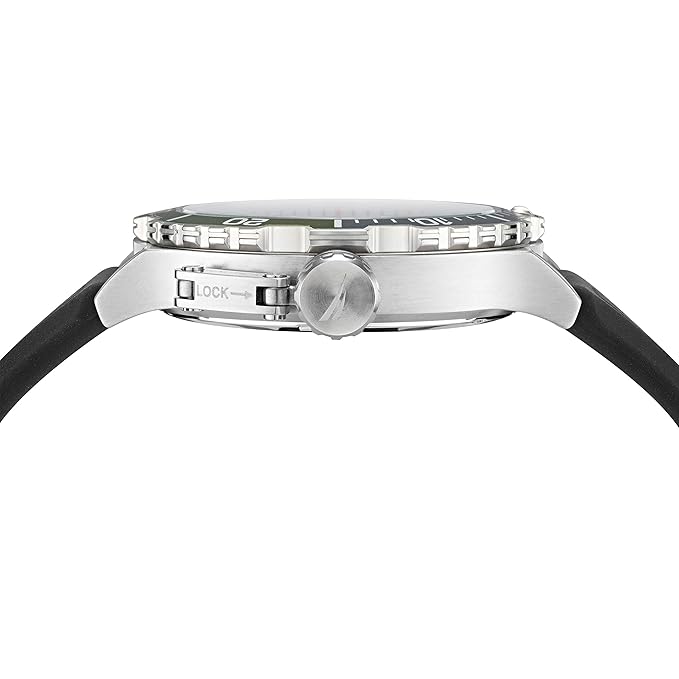 Nautica Men's Stainless Steel Quartz Silicone Strap, Black, 22 Casual Watch (Model: NAPGLS112) - KRISHNA WATCH COMPANY