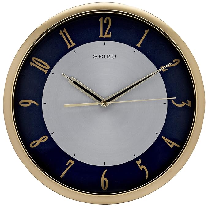SEIKO Plastic Golden Round Wall Clock (31 x 31 x 4.3 cm, Large) QXA753GN - KRISHNA WATCH COMPANY