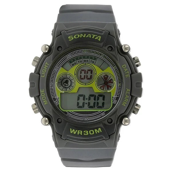SF Digital Dial Grey Plastic Strap Watch for Men 77006pp02 - KRISHNA WATCH COMPANY