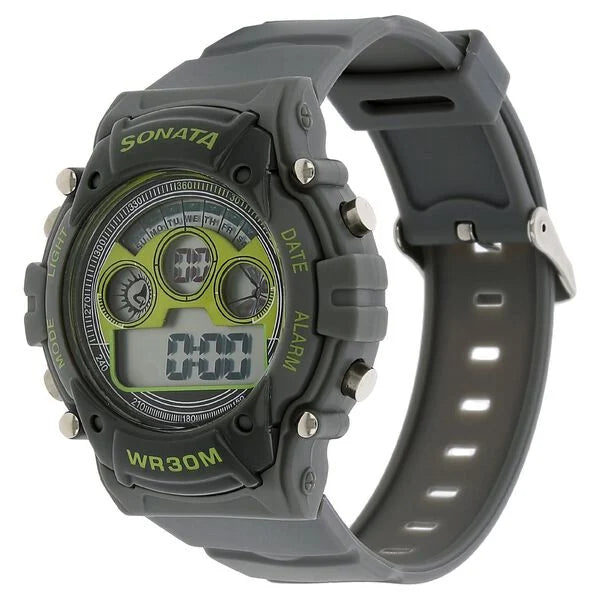 SF Digital Dial Grey Plastic Strap Watch for Men 77006pp02 - KRISHNA WATCH COMPANY