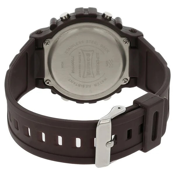 SF Digital Dial Brown Plastic Strap Watch for Men 77006pp03 - KRISHNA WATCH COMPANY
