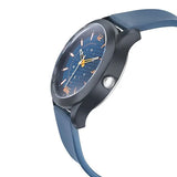 SF Quartz Analog Blue Dial PU Strap Watch for Men 77007pp05