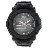 SF Quartz Analog Digital Black Dial Plastic Strap Watch for Men 77027pp01