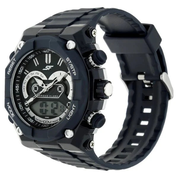 SF Quartz Digital Dial Plastic Strap Watch for Men 77030pp03 - KRISHNA WATCH COMPANY
