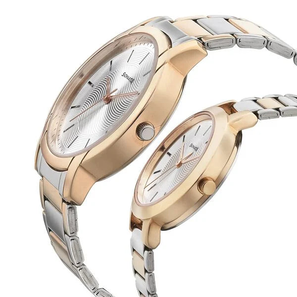 Sonata Quartz Analog Silver Dial Metal Strap Watch for Couple ns770318141km01p - KRISHNA WATCH COMPANY