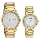 Sonata Quartz Analog White Dial Metal Strap Watch for Couple ns770318141ym01p