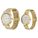 Sonata Quartz Analog White Dial Metal Strap Watch for Couple ns770318141ym01p