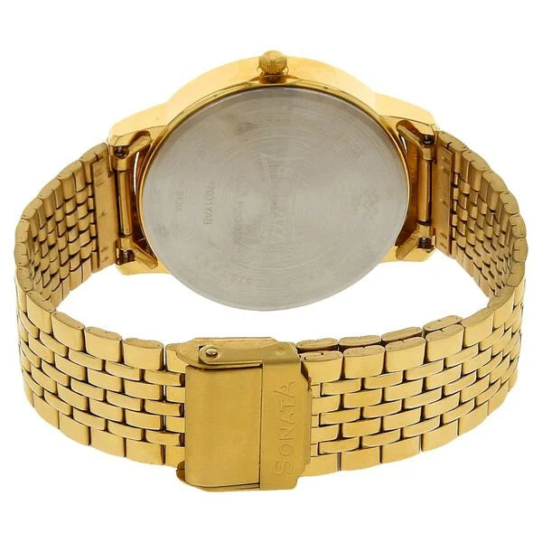 Sonata Quartz Analog Watch for Men - 77031YM01 - KRISHNA WATCH COMPANY