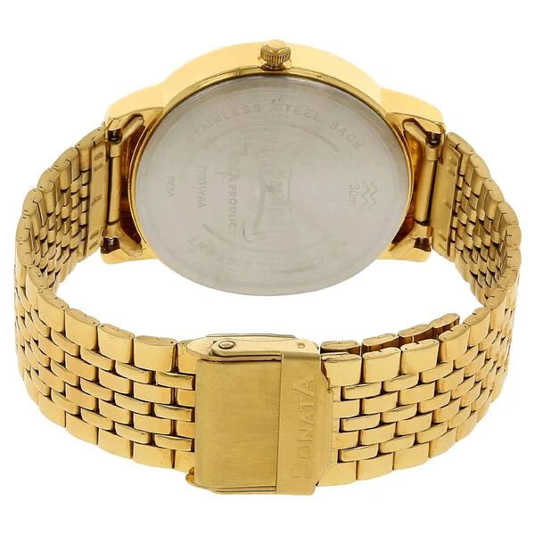 Sonata Quartz Analog with Day and Date Watch for Men - 77031YM04 - KRISHNA WATCH COMPANY