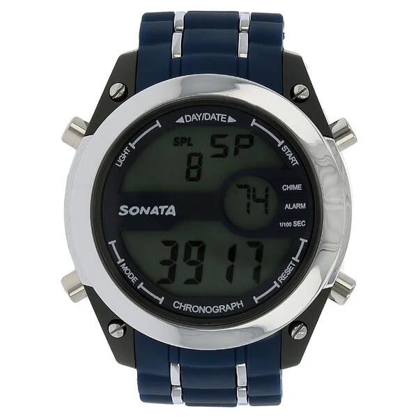 SF Digital Dial Blue Plastic Strap Watch for Men 77034pp03 - KRISHNA WATCH COMPANY