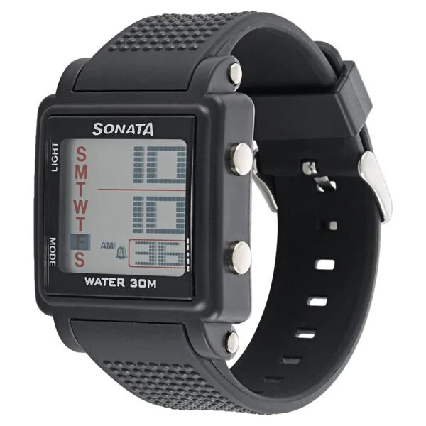 SF Digital Dial Black Plastic Strap Watch for Men 77043pp01 - KRISHNA WATCH COMPANY
