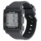 SF Digital Dial Black Plastic Strap Watch for Men 77043pp01