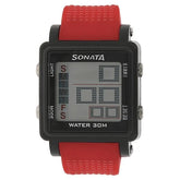 SF Digital Dial Red Plastic Strap Watch for Men 77043pp03