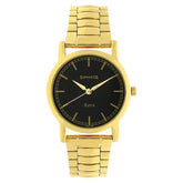 Sonata Black Dial Golden Stainless Steel Strap Watch NR77049YM02