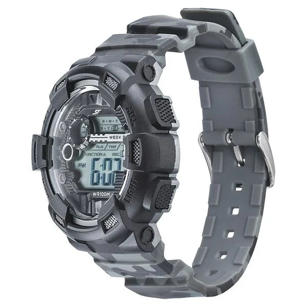 SF Digital Dial PU Strap Watch For Men 77053pp07 - KRISHNA WATCH COMPANY