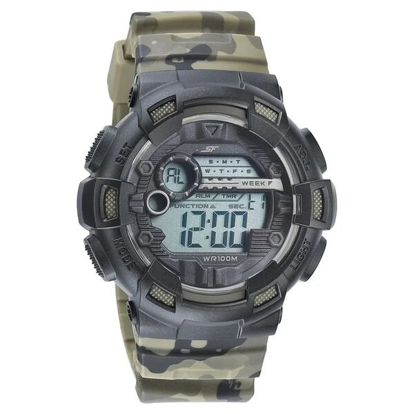 SF Digital Dial PU Strap Watch for Men 77053pp08 - KRISHNA WATCH COMPANY