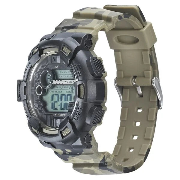 SF Digital Dial PU Strap Watch for Men 77053pp08 - KRISHNA WATCH COMPANY