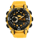 SF Xtreme Gears Quartz Digital Analog Digital Black Dial Yellow Plastic Strap Watch For Men 77070pp05