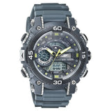 SF Quartz Analog Digital Grey Dial PU Strap Watch for Men 77070pp07