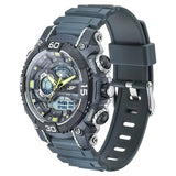SF Quartz Analog Digital Grey Dial PU Strap Watch for Men 77070pp07