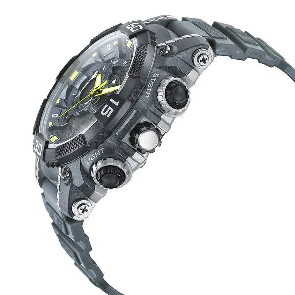 SF Quartz Analog Digital Grey Dial PU Strap Watch for Men 77070pp07 - KRISHNA WATCH COMPANY