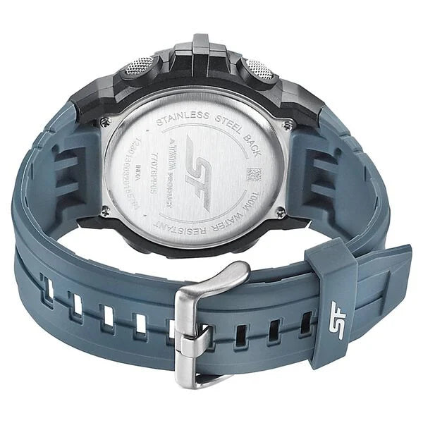 SF Digital Dial Blue Polyurethane Strap Watch For Men 77076pp05 - KRISHNA WATCH COMPANY
