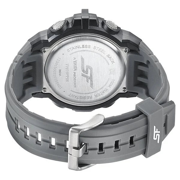 SF Digital Dial Grey PU Strap Watch For Men 77076pp06 - KRISHNA WATCH COMPANY