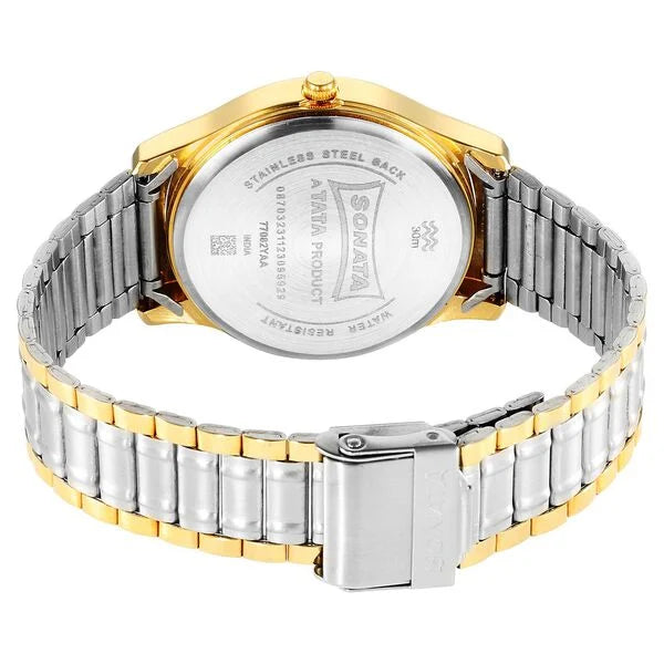 Sonata Traditional Essentials Quartz Analog Grey Dial Watch for Men - 77082BM02 - KRISHNA WATCH COMPANY