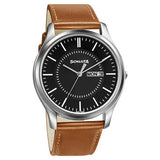 Sonata Quartz Analog with Day and Date Watch for Men 77082sl08w