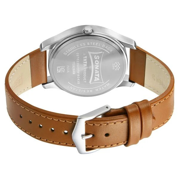 Sonata Quartz Analog with Day and Date Watch for Men 77082sl08w - KRISHNA WATCH COMPANY