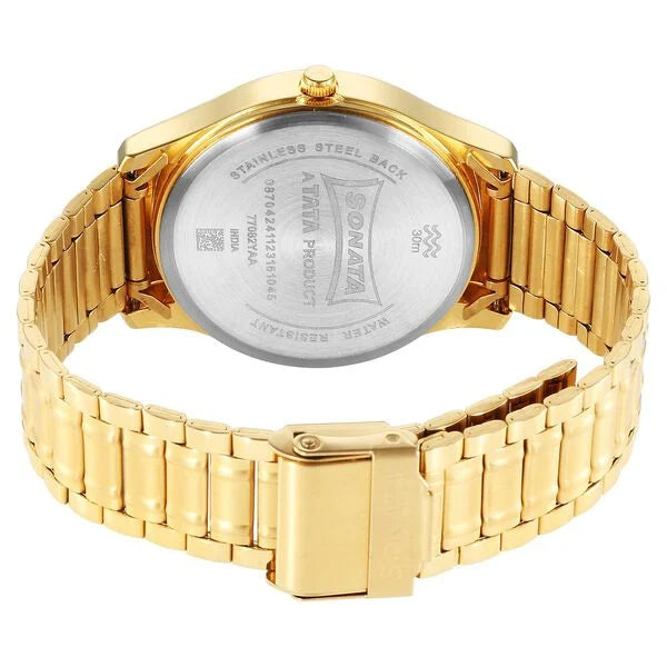 Sonata Traditional Essentials Quartz Analog Watch for Men - 77082YM10 - KRISHNA WATCH COMPANY
