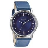Sonata Quartz Analog Blue Dial Leather Strap Watch for Men 77083sl07w