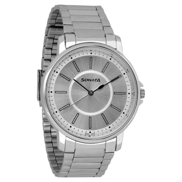 Sonata Quartz Analog Watch for Men - 77083SM03 - KRISHNA WATCH COMPANY