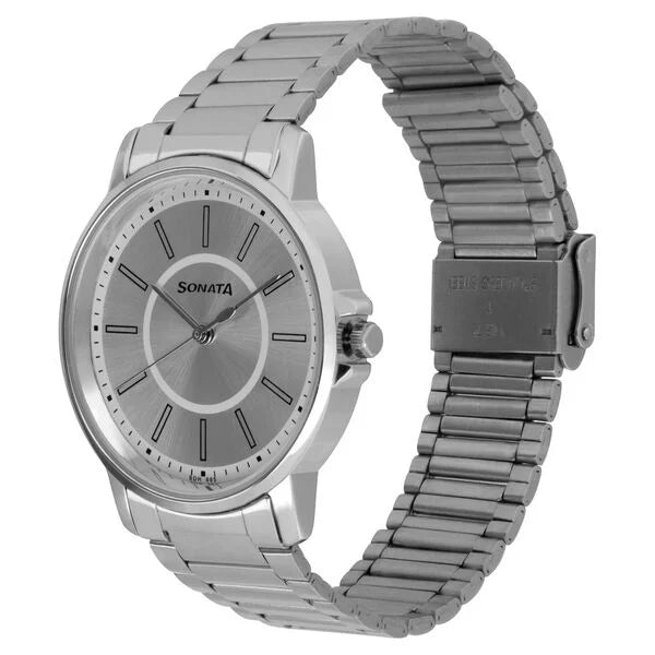 Sonata Quartz Analog Watch for Men - 77083SM03 - KRISHNA WATCH COMPANY