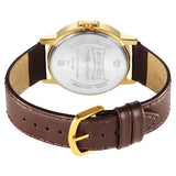 Sonata Traditional Essentials Quartz Analog Brown Dial Leather Strap Watch for Men 77083yl05